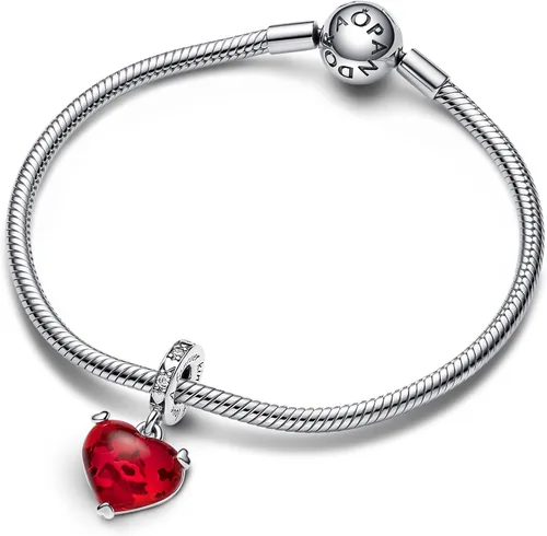 Vista 3 de PANDORA Charm colgante Disney x 792522C01 Murano, Plata esterlina, Circonita Cúbica