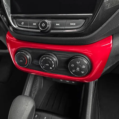 Vista 7 de YOUTOOCAR Cubierta de panel de botón de aire acondicionado interior con patrón de fibra de carbono compatible con Chevy Trailblazer 2020-2023