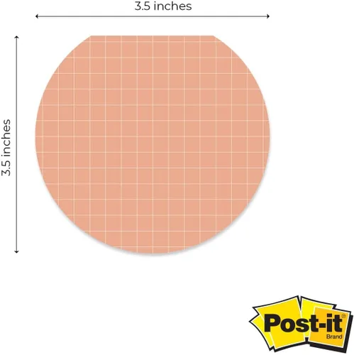 Vista 5 de Earth Tone - Juego de 3 bloc de notas adhesivas redondas y planas, con parte superior geométrica, notas adhesivas bohemias modernas de 3.5 pulgadas