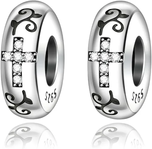 Vista 12 de ARTCHARM Collar de cadena de seguridad con cierre de amor, cuentas de corazón de plata de ley 925, ajuste de pulsera de estilo europeo 2