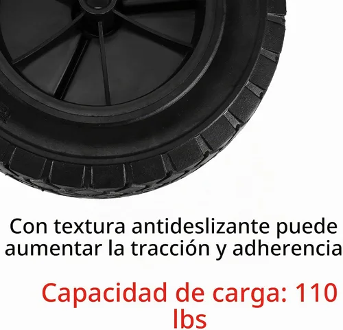Vista 3 de 2 ruedas de mano de goma maciza de 8 x 1.75 pulgadas, ruedas universales para cortacésped para eje de 1/2 pulgada, neumáticos de repuesto para Negro