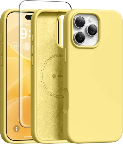 Vista 89 de GONEZ Funda magnética para iPhone 12 Case / 12 Pro Case, compatible con MagSafe, [protector de pantalla + protector de lente de cámara], funda