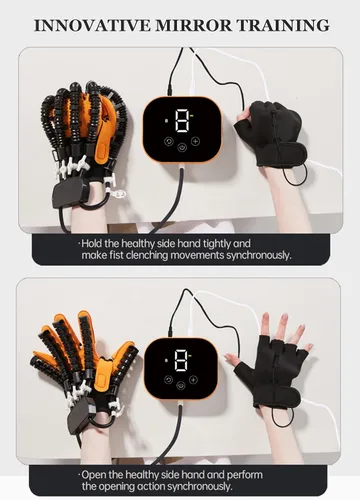 Vista 7 de Nuevos guantes de robot de rehabilitación 2024, equipo de recuperación de hemiplejia de mano mejorado, carga USB y ajuste de fuerza, para restaurar