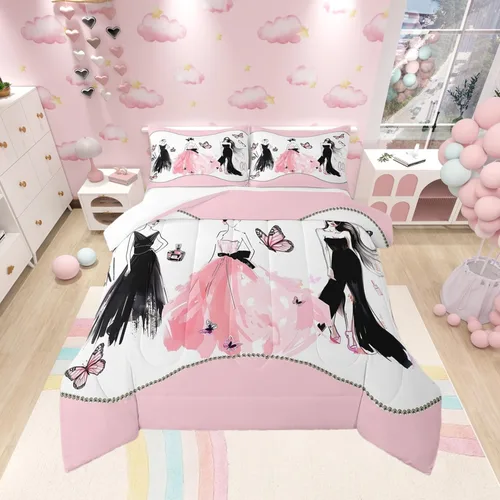 Vista 22 de Juego de edredón estampado de ovejas, juego de ropa de cama vintage de granja para niños, niñas, mujeres, adultos, parejas, ovejas, juego de edredón