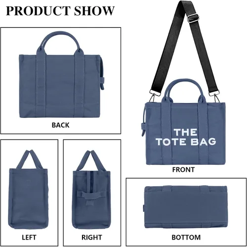 Vista 5 de The Tote Bags for Women,CanvasLeather Tote bag with Zipper,Shoulder,Crossbody,Handbag for Travel, School, Work