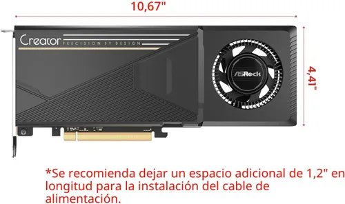 Vista 4 de ASRock Intel Arc Pro B60 Creator - Tarjeta gráfica de 24 GB, GPU de estación de trabajo, Xe2-HPG, 2400 MHz, 24 GB GDDR6 de 192 bits, PCIe 5.0, 4X DP