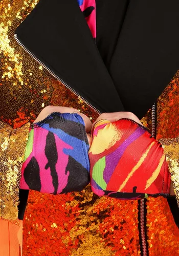 Vista 5 de WWE - Disfraz de hombre macho Randy Savage para hombre, disfraz de luchador de Halloween, sombrero de vaquero de lentejuelas, guantes sin dedos