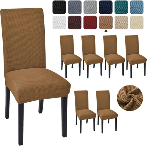 Vista 23 de Juego de 4 fundas para sillas de comedor y cocina, fundas para sillas de comedor, color negro