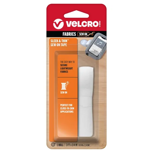 Vista 8 de VELCRO Brand Elegante y delgada para telas Cinta de 3 pies x 3/4 pulgadas, Negro Suave en la piel, ultraligera con Tecnología Sewing Lane