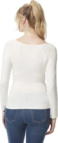 Vista 3 de Jessica Simpson Top cruzado de manga larga Kiki Surplice para mujer
