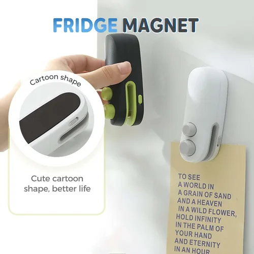 Vista 3 de Sellador de Bolsas Mini con Cortador y Imán, 2026 Nuevo Sellador al Vacío Portátil Recargable de Mano, Sellador de Bolsas de Comida, Máquina
