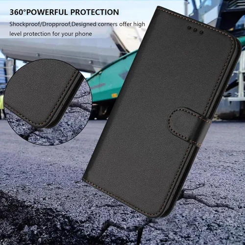 Vista 4 de Funda abatible compatible con Realme P1 Pro, compatible con Realme 12 Pro 5G / 12 Pro Plus 5G 【Correa con cordón】【Cartera con ranura