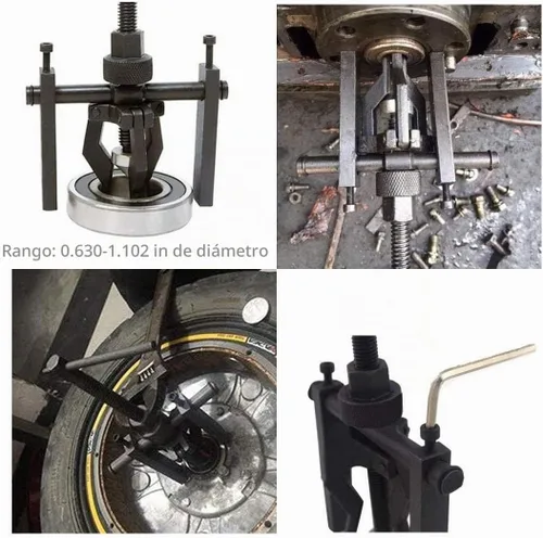 Vista 7 de Extractor de engranajes extractor de rodamientos internos de 3 mandíbulas extractor externo interno para rueda de motocicleta coche SUV