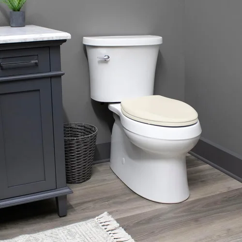Vista 3 de Mayfair Aurora, asiento de inodoro de cierre lento, bisagras fáciles de limpiar y asiento de plástico ajustable de ajuste perfecto, fabricado en EE.