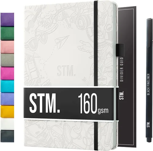 Vista 19 de Cuaderno de cuadrícula de puntos con viñetas Cuadernos diarios A5 para escritura personal, trabajo, mujeres papel grueso de 120gsm, tapa dura