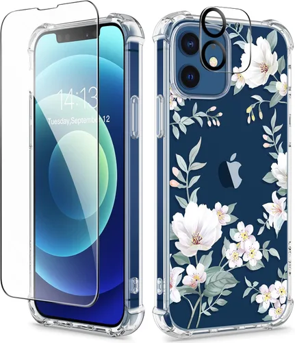 Vista 67 de GVIEWIN - Funda para iPhone 11 con protector de pantalla + protector de lente de cámara, cubierta protectora transparente suave de poliuretano