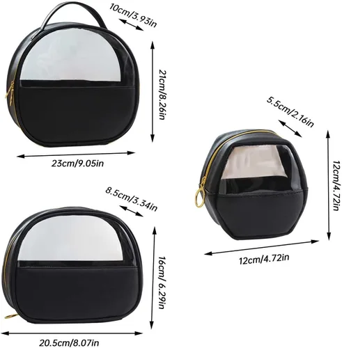 Vista 7 de Bolsas de maquillaje para mujer, organizador de viaje, bolsas de cosméticos portátiles, bolsa de aseo transparente, bolsa de aseo para el cabello