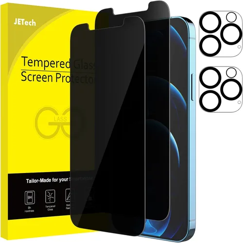 Vista 25 de JETech Protector de pantalla de privacidad para iPhone 11 de 6.1 pulgadas con protector de lente de cámara, película de vidrio templado antiespía