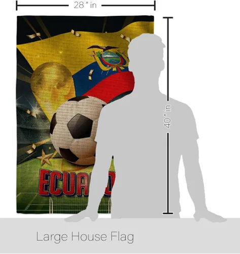 Vista 2 de Tapiz ecuatoriano de la Copa del Mundo, Cartel de arpillera para decoración del hogar, arte de pared para patio, césped, porche, decoración