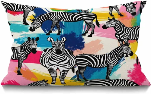 Vista 6 de Smooffly Funda de almohada decorativa para perro, bulldog francés con lentes de sol, funda de almohada lumbar moderna de granja, decoración