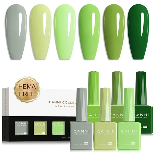 Vista 26 de CANNI - Juego de esmalte de uñas en gel azul de 6 colores 9ML Baby Royal Light Blue – Esmalte de uñas en gel inspirado en el océano Acuario