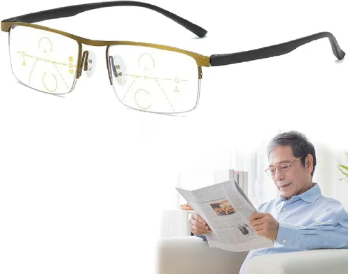 Vista 2 de Gafas de lectura, anteojos de lectura de doble uso lejano y cercano, anteojos de lectura progresivos (3 unidades, 1 x)