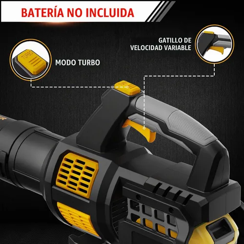 Vista 4 de HEINPRO Soplador de hojas inalámbrico compatible con batería Dewalt 20V Max 400CFM, soplador de hojas eléctrico inalámbrico, velocidad variable