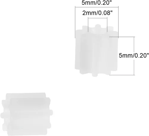 Vista 2 de Bettomshin 10 unids engranaje de plástico 082A 0.5 módulo polea eje de correa robot RC motor mano DIY piezas mecánicas kit blanco
