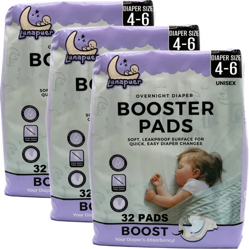Vista 8 de Almohadillas elevadoras de pañales durante la noche – Insertos adhesivos para pañales para niños y niñas – Forros nocturnos para tamaños 4 – 6