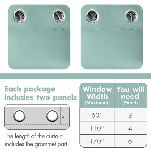 Vista 6 de MIULEE Cortinas opacas para dormitorio o sala de estar, juego de 2 paneles de cortina para ventana con aislamiento térmico y bloqueo de luz