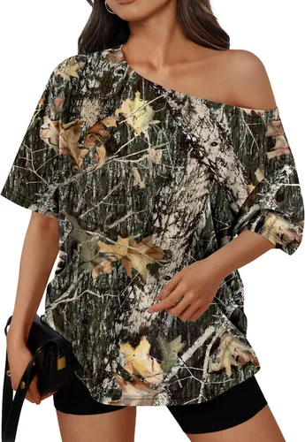 Vista 27 de Trendy Queen Camisetas de verano de gran tamaño con hombros descubiertos Negro