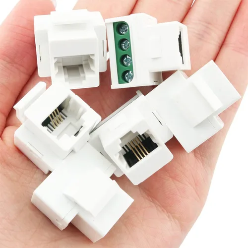 Vista 5 de 6PCS RJ11 Tornillo Jack CAT3 Teléfono Keystone Jack Teléfono Cuatro Núcleos Módulo, Blanco