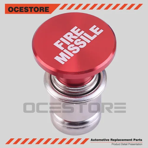 Vista 4 de OCESTORE 3 piezas EJECT FIRE MISSILES NITROUS Botón Encendedor de cigarrillos Billet Tapones de botón de repuesto para fuente de alimentación de 12