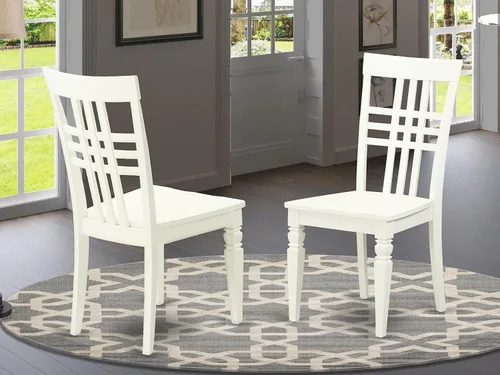 Vista 2 de East West Furniture LGC-LWH-W Sillas de comedor, lino blanco