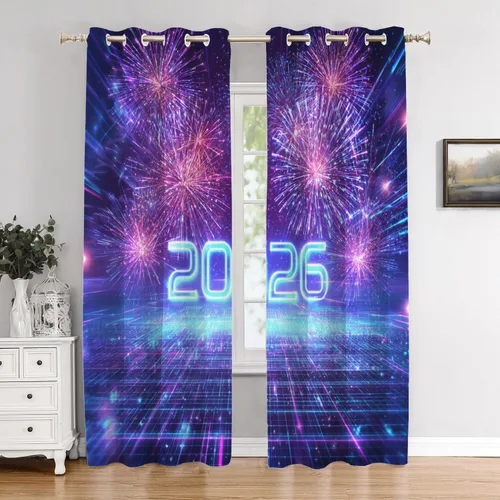 Vista 98 de Cortinas opacas de poliéster multicapa para ventanas de padre e hijo, 2 unidades, 26 x 24 pulgadas