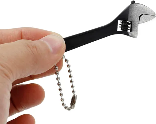Vista 2 de Llave ajustable de tamaño mini de 2.5 pulgadas, herramienta de llave de tuerca pequeña negra de 2.5", capacidad de mandíbula de 0~10mm Jaw