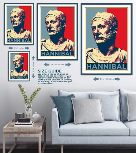 Vista 7 de Póster de Hannibal Barca con texto "Hope" (11.693 x 16.535 in)