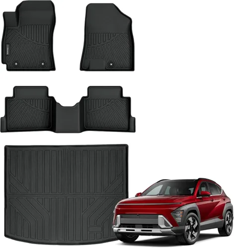 Vista 17 de Auxko Revestimiento de carga para todo tipo de clima, apto para Hyundai IONIQ 5 y 2025 IONIQ 5 N TPE 2022-2024, accesorios de alfombrilla de goma