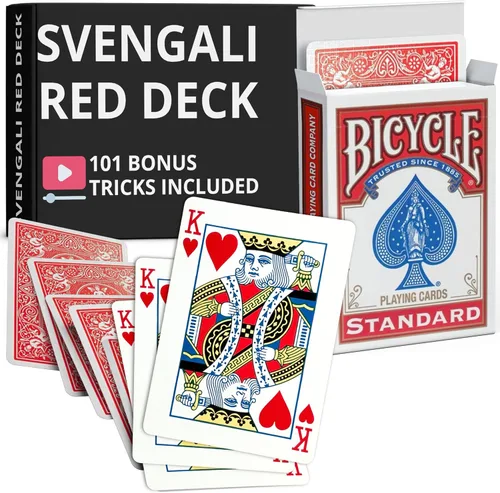 Vista 23 de Ted's Sterling Magic Precision Red Rider Back Bicycle Mazo Svengali con Instrucciones para 100+ Trucos (2 de Tréboles)