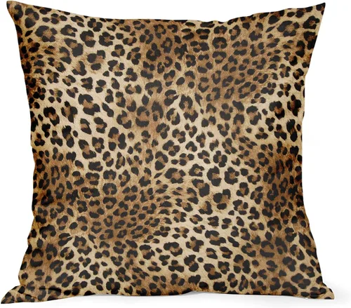 Vista 5 de Fundas de almohada marrón leopardo - 2 piezas Funda de almohada de guepardo 18x18 pulgadas Fundas de almohada de algodón con estampado de animales