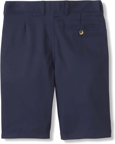 Vista 2 de French Toast Boys Flat Front Stretch Twill Shorts with Adjustable Waist in Standard and Extended Kids Sizes Navy, 6 Azul marino