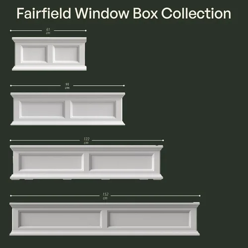 Vista 8 de Mayne Fairfield 24in Self-Watering Rectangular Window Box Planter, Black Negro