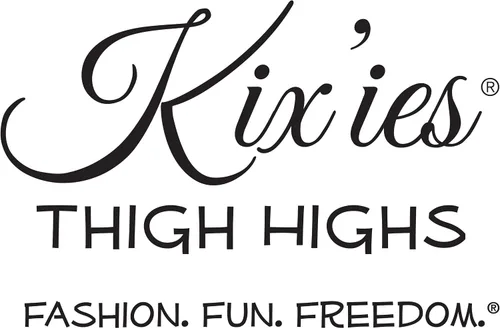 Vista 5 de Kix'ies medias para mujer, medias altas hasta el muslo con bandas con agarre antideslizante en los muslos para que se mantengan en su lugar, medias