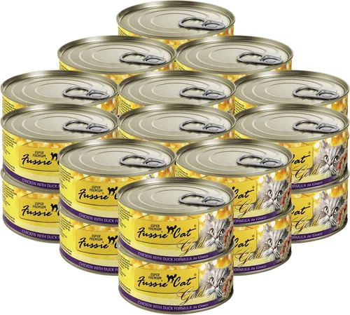 Vista 9 de Fussie Cat Fórmula de pollo súper premium en salsa sin granos, comida húmeda para gatos de 2.82 onzas, caja de 24