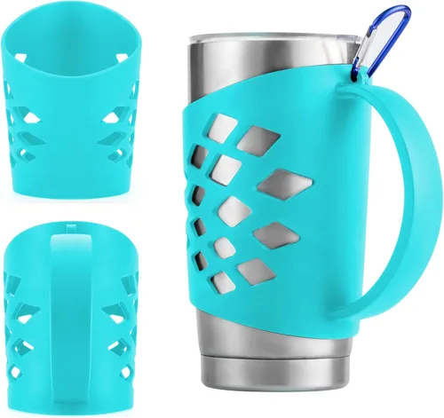 Vista 7 de Handle for YETI Tumblers, Silicone Sleeve Holder for 20 oz & 30 oz Tumblers Negro