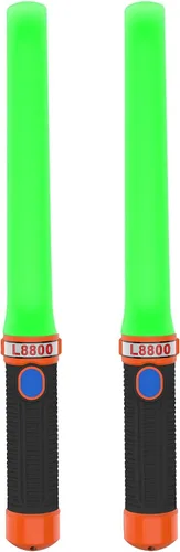 Vista 12 de Bastones LED de control de tráfico de 16 pulgadas, varita de tráfico de señal con 2 pilas C de celda seca (no incluidas), varita de seguridad