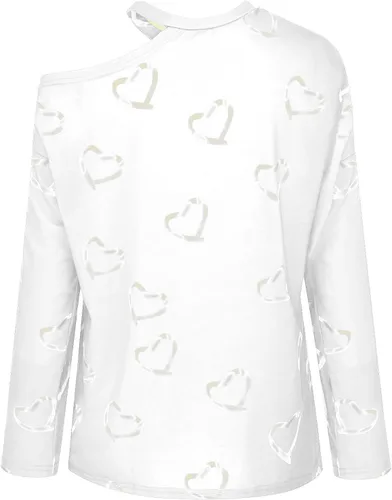 Vista 5 de Camisetas casuales para mujer, cuello redondo, casual, color azul marino, ajuste seco, Blanco