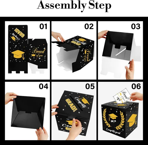 Vista 6 de Caja de tarjetas de graduación, decoraciones de fiesta de graduación 2026, cajas de tarjetas para graduación 2026, soporte para caja de graduación