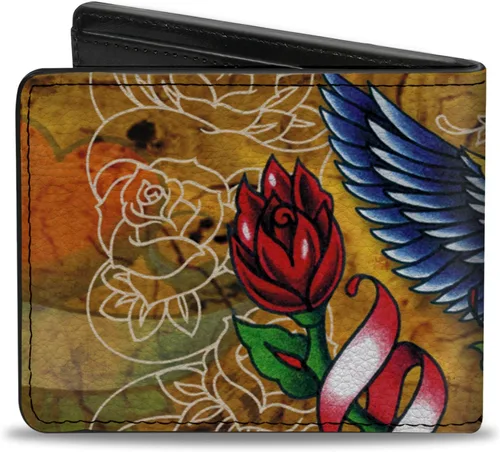 Vista 2 de Buckle-Down Billetera plegable PU para hombre, TJ-Blonde, multicolor, 4.0" x 3.5", Varios