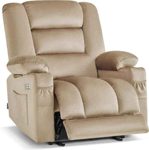 Vista 19 de MCombo Silla reclinable con calor y masaje para sala PR670 (beige)